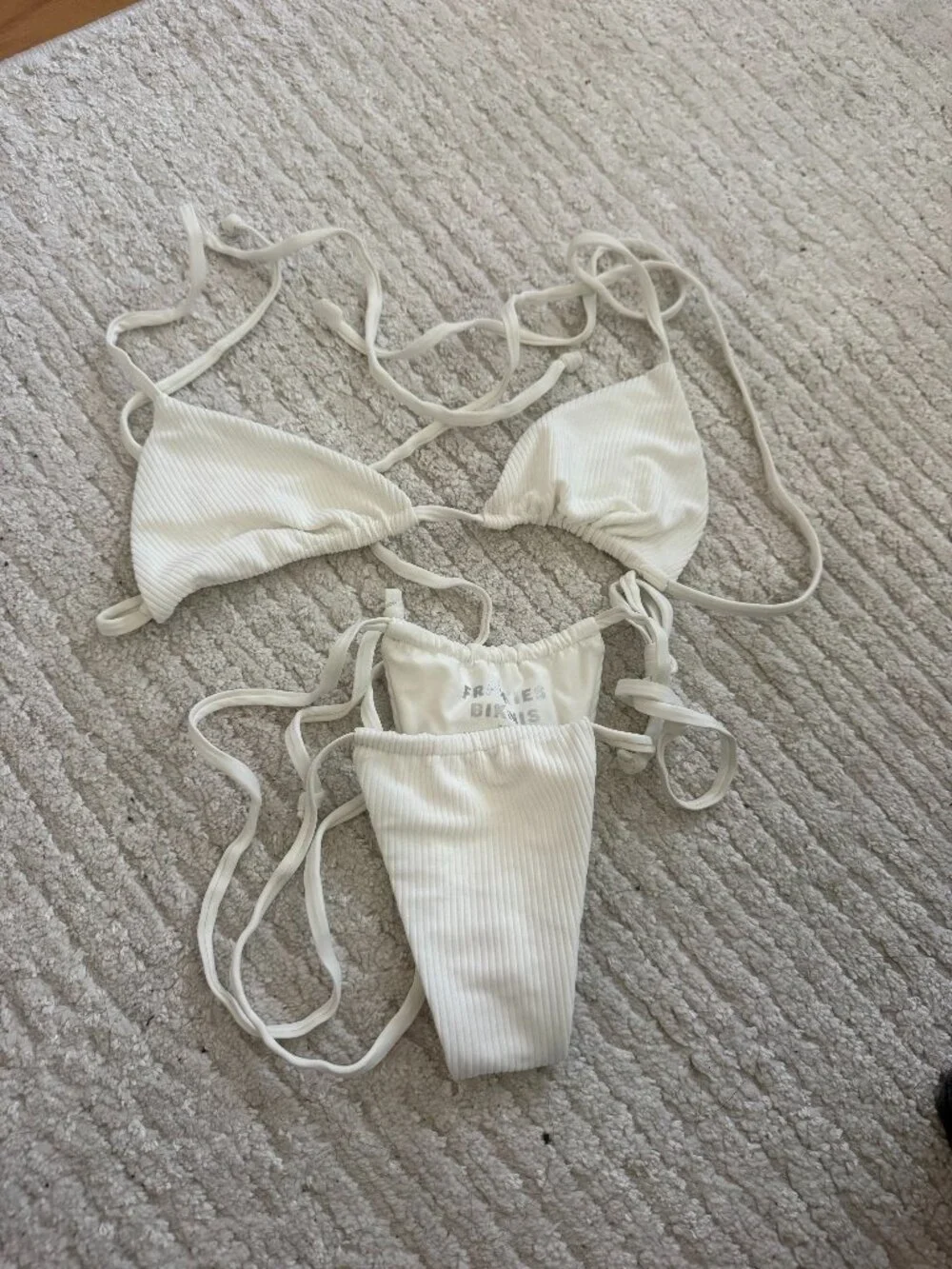 Frankies Bikinis Tia Ribbed String Bikini